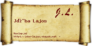 Jóba Lajos névjegykártya