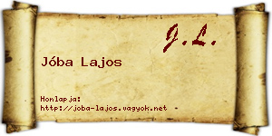Jóba Lajos névjegykártya