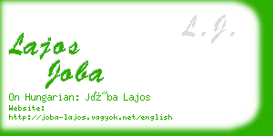 lajos joba business card
